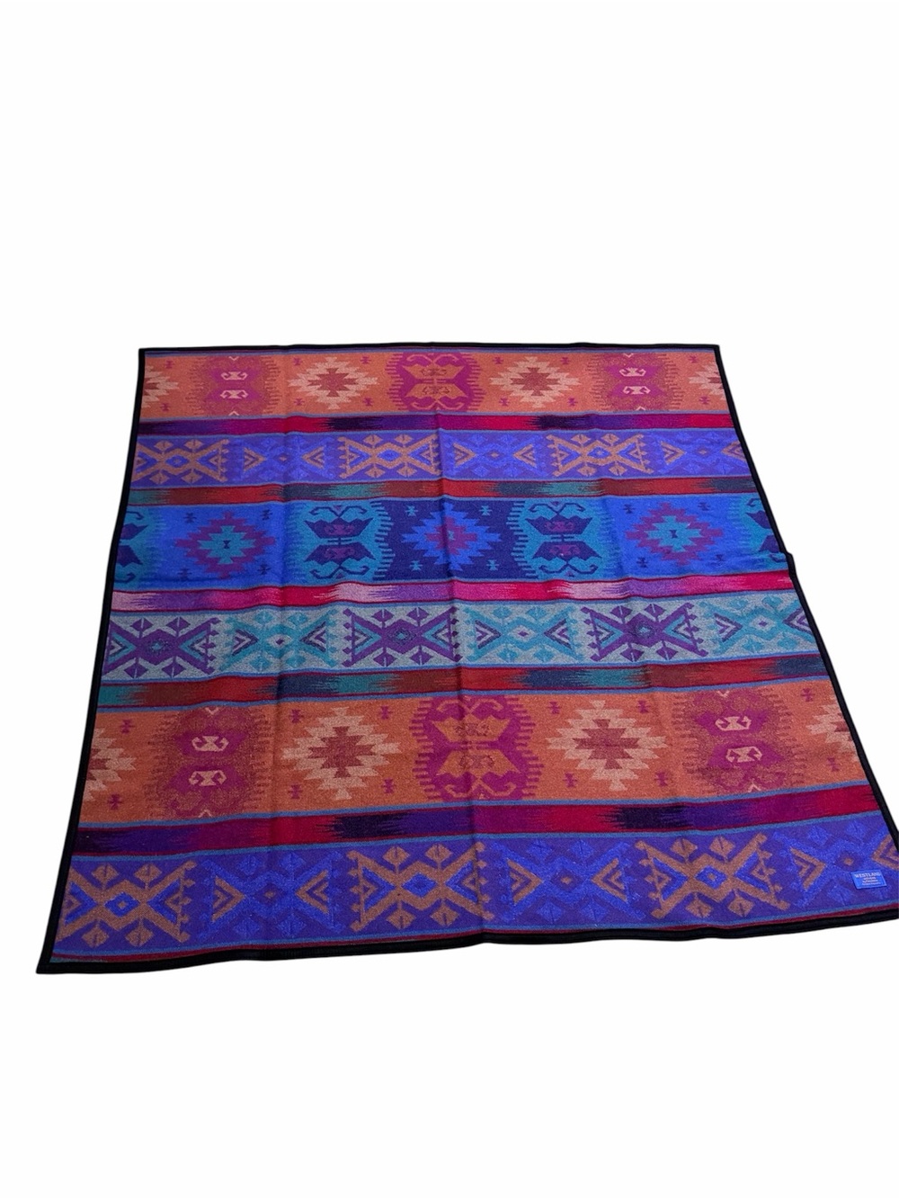 Pendleton Westland Wool Throw 60X60 Vintage Multicolor Geometric Southwestern - Picture 2 of 4
